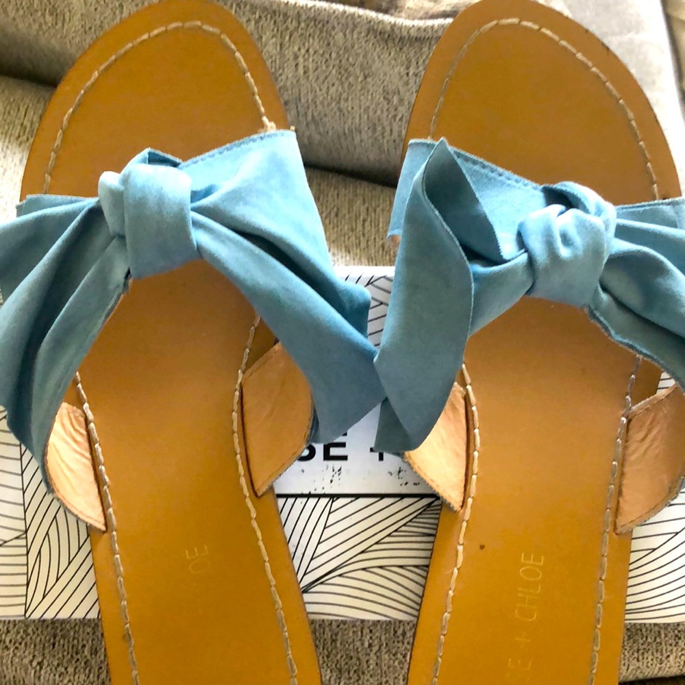 Blue slide in sandals